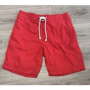 J.Crew Original Swimwear Red Board Shorts Men's Size 33/34 Mesh Lined Beach